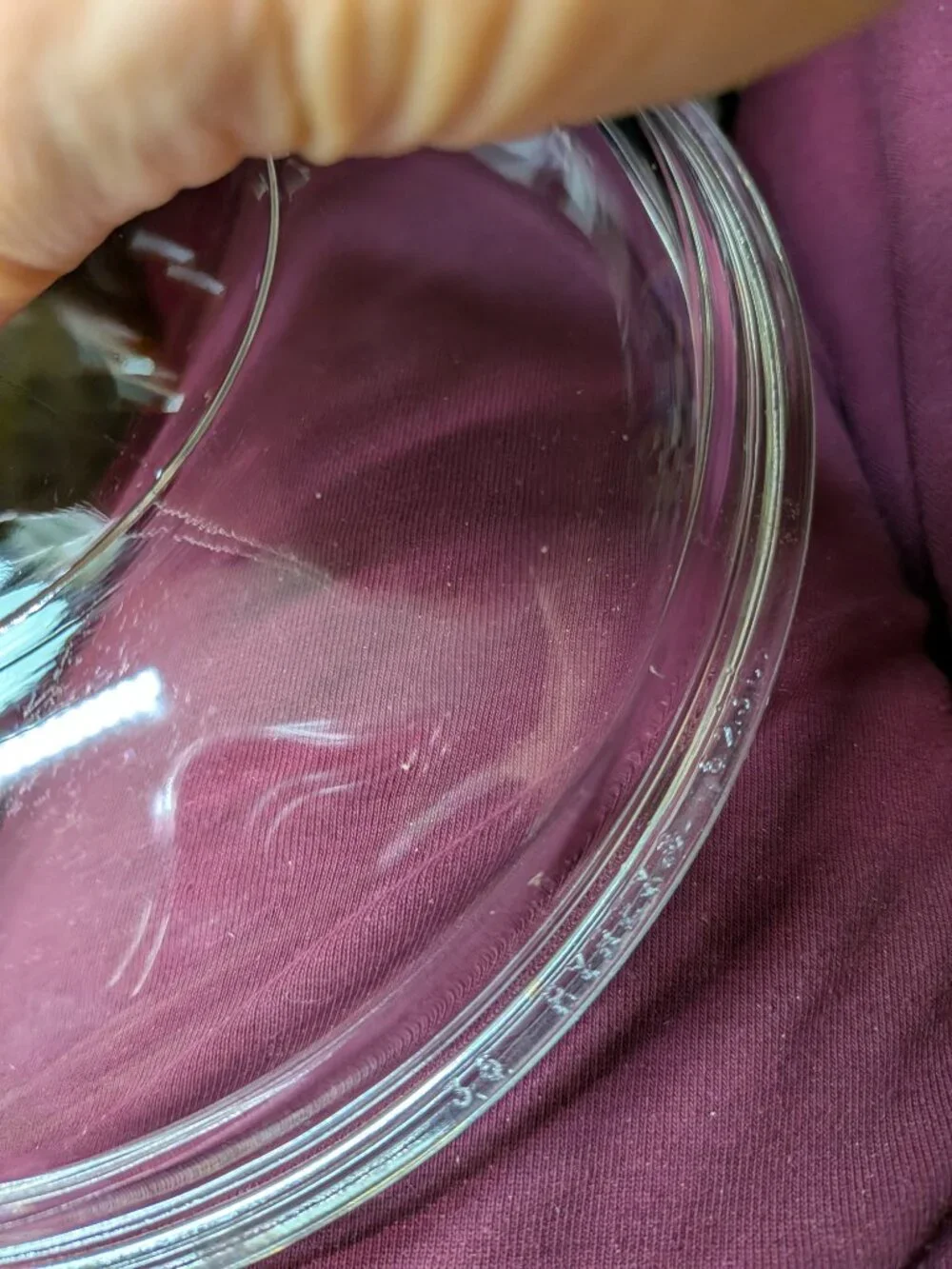 Vintage Clear Glass Round Replacement Casserole Dish Lid 7 3/4